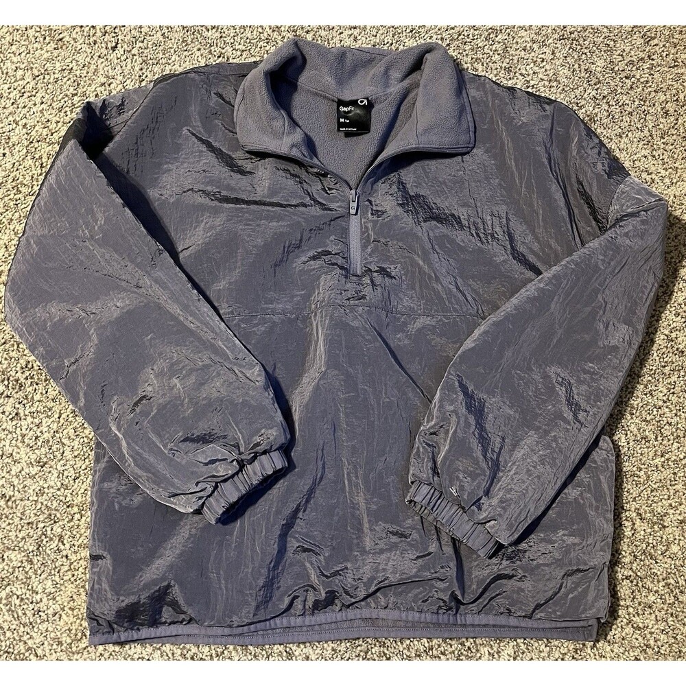 Women's Gap Fit Purple Irridecenf Quarter Zip Pullover, Size Medium Tall